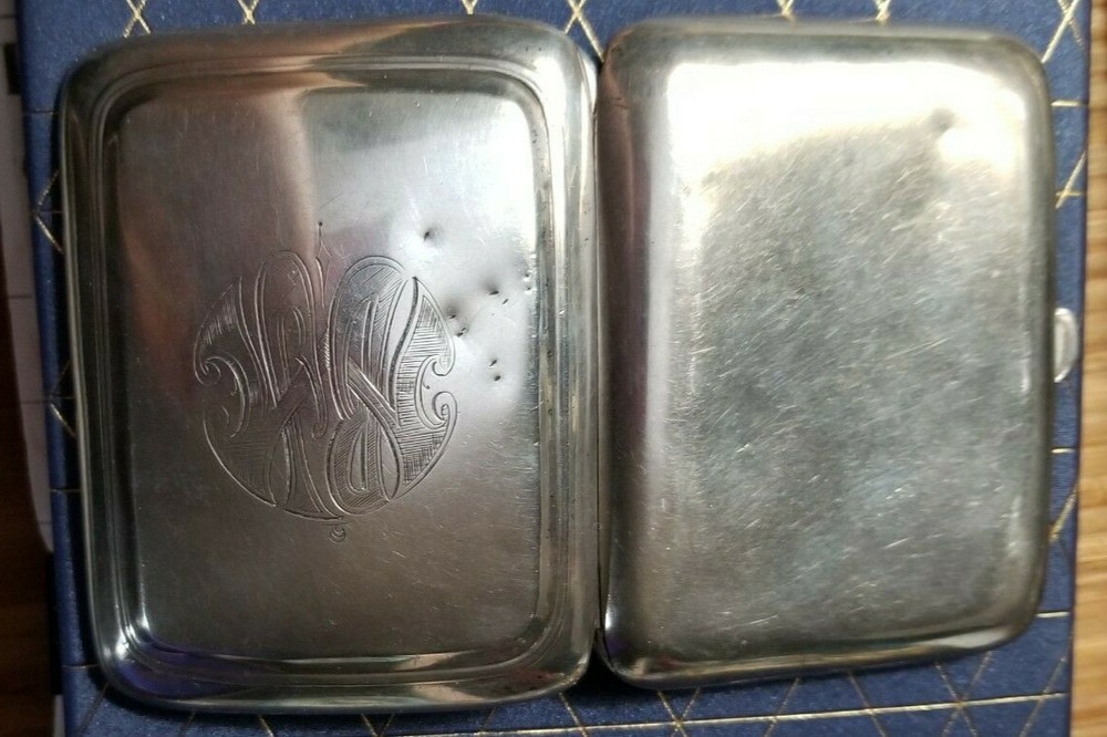 ANTIQUE STERLING SILVER T-80 CIGARETTE CASE 