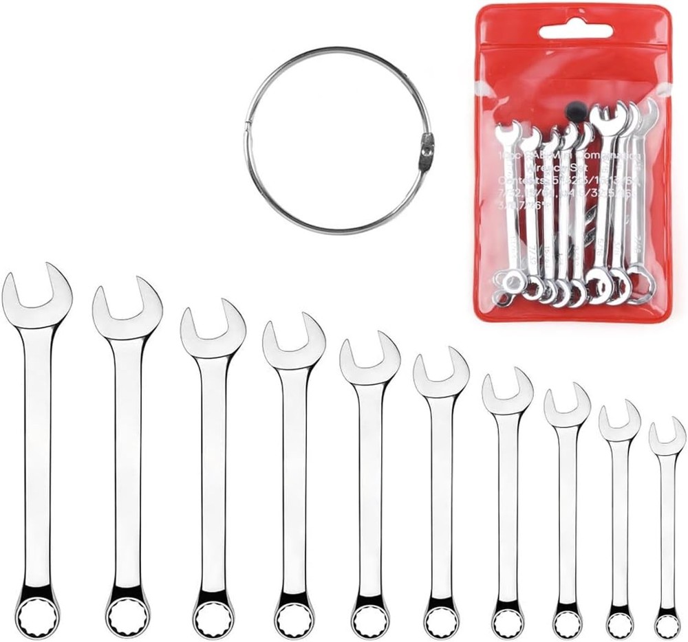 Mini Wrench Set Open End Combination Small Set, Silver