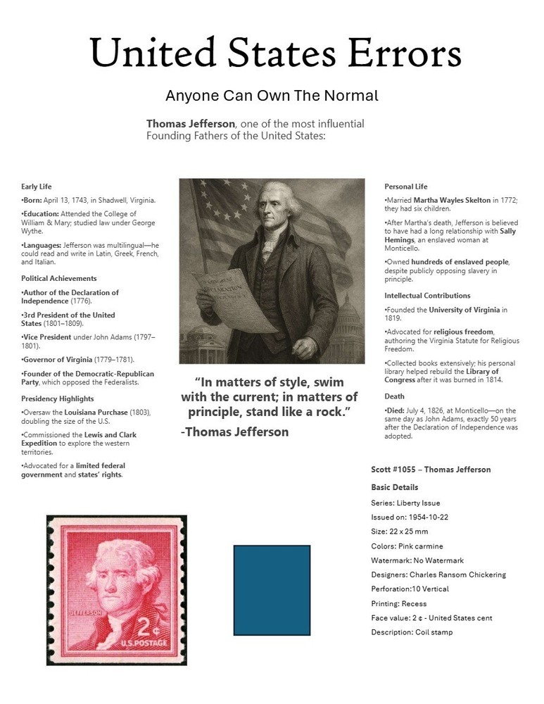 Centsational Custom Presentation Panel For Error SN 1055 - 8.5” X 11”