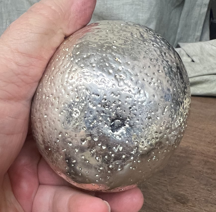 LOVELY SILVERPLATE ORANGE TABLE DECORATION 3-1/2" DIAMETER