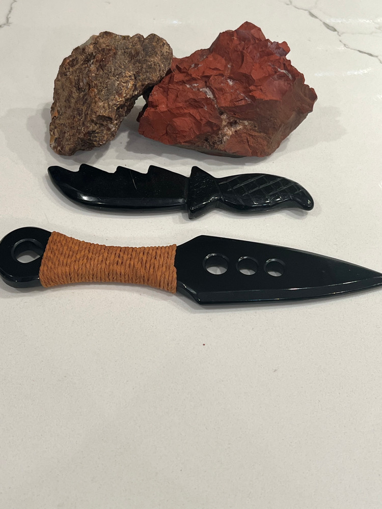 Black Obsidian Blade/ Athame / Dagger/ Altar tools