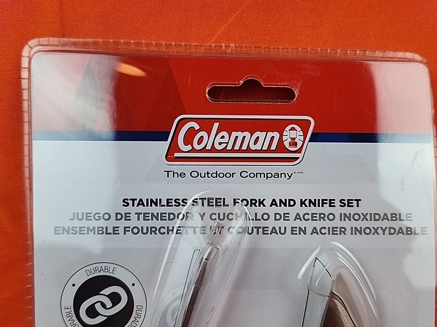 Coleman Stainless Steel Fork & Knife Set Camping Hunting BBQ Tailgating - 2 NEW