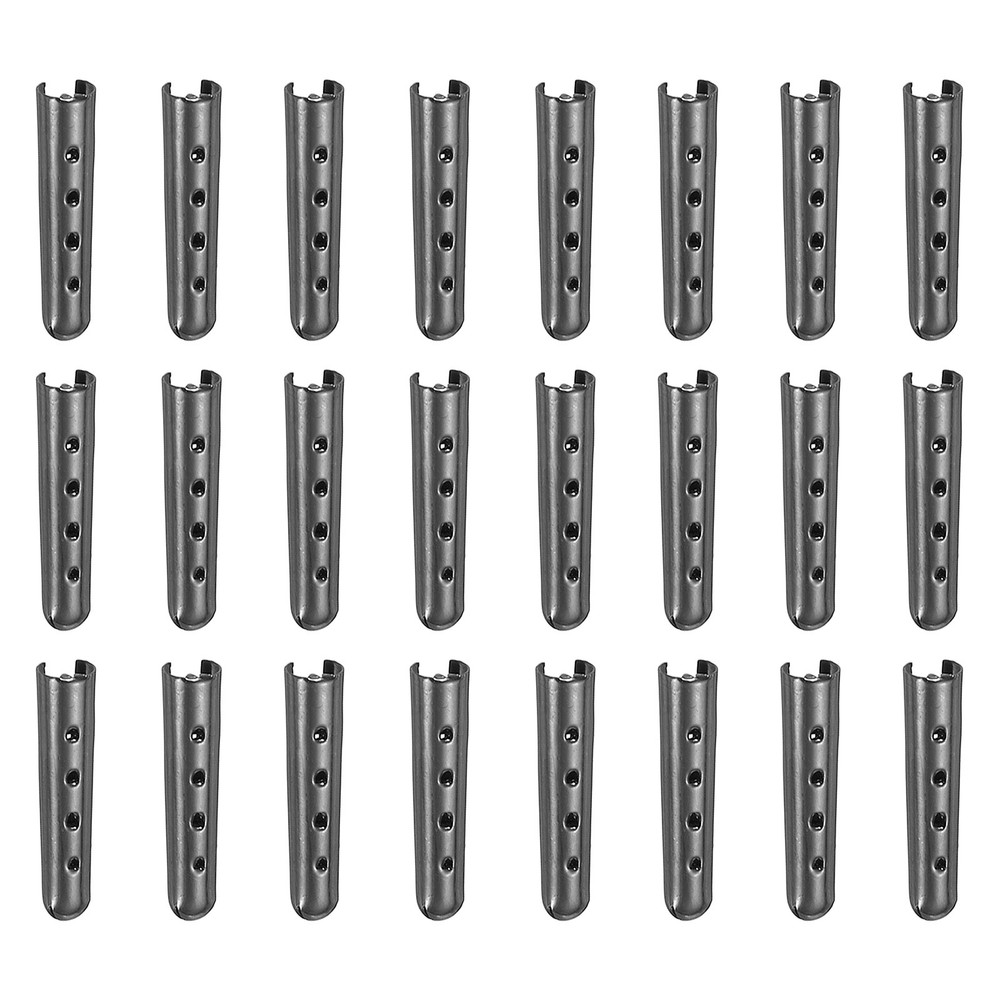 24Pcs 23mm Open Lace Caps, Black