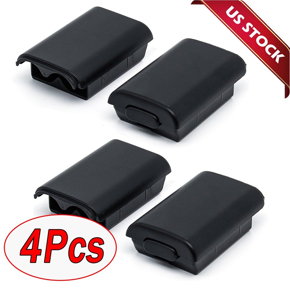 4 X AA Battery Back Cover Case Shell Pack For Xbox 360 Wireless Controller Black