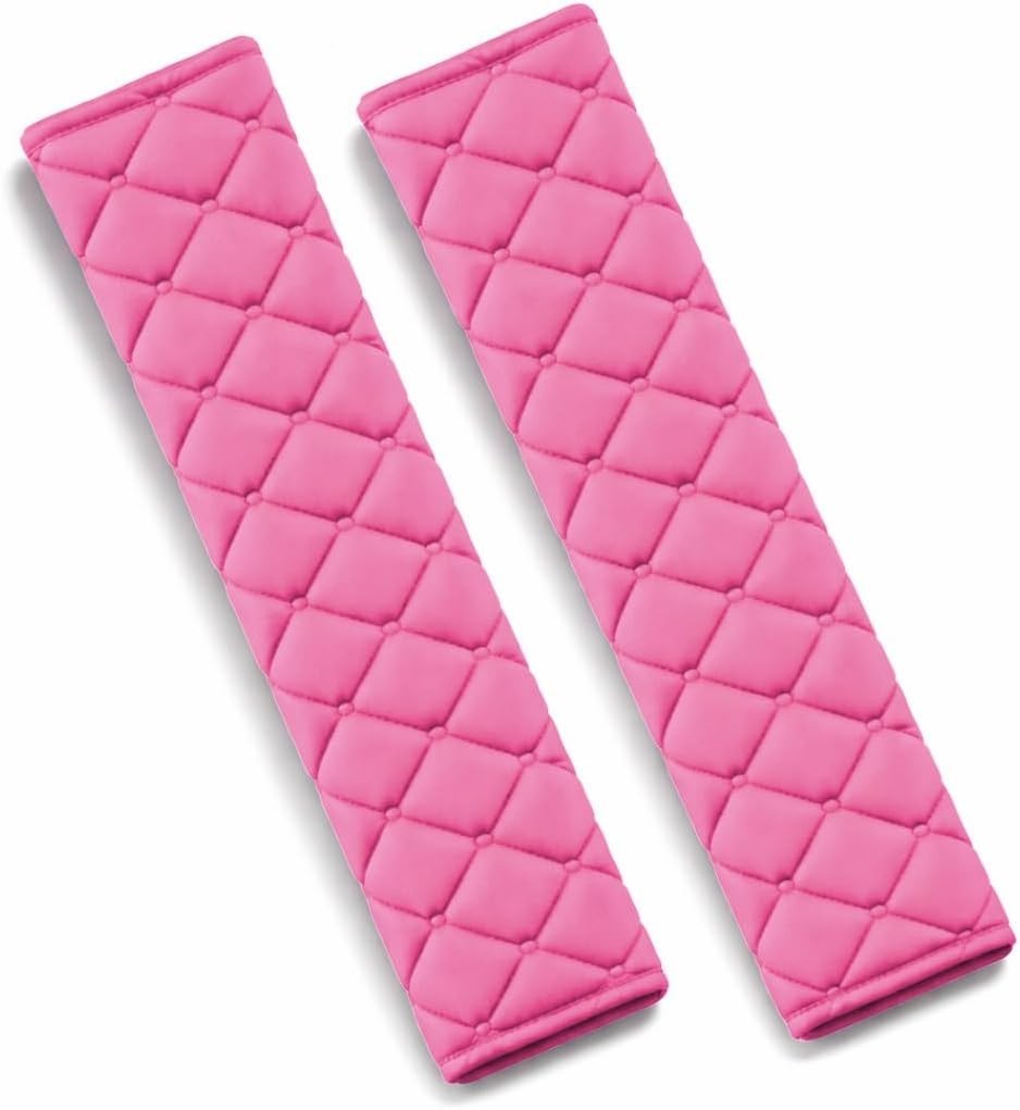 Hot Pink Seat Belt Cover Pads for Car 2 Pack Comfort & Protection for Kids & ...