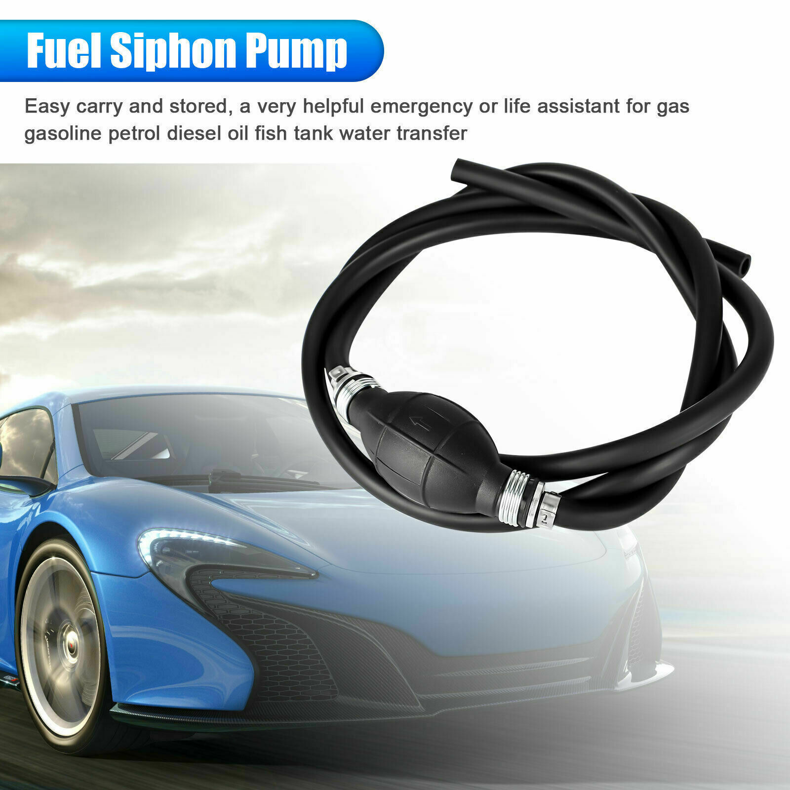 3/8" Marine Outboard Boat Motor Fuel/Gas Hose Line Assembly with Primer Bulb USA