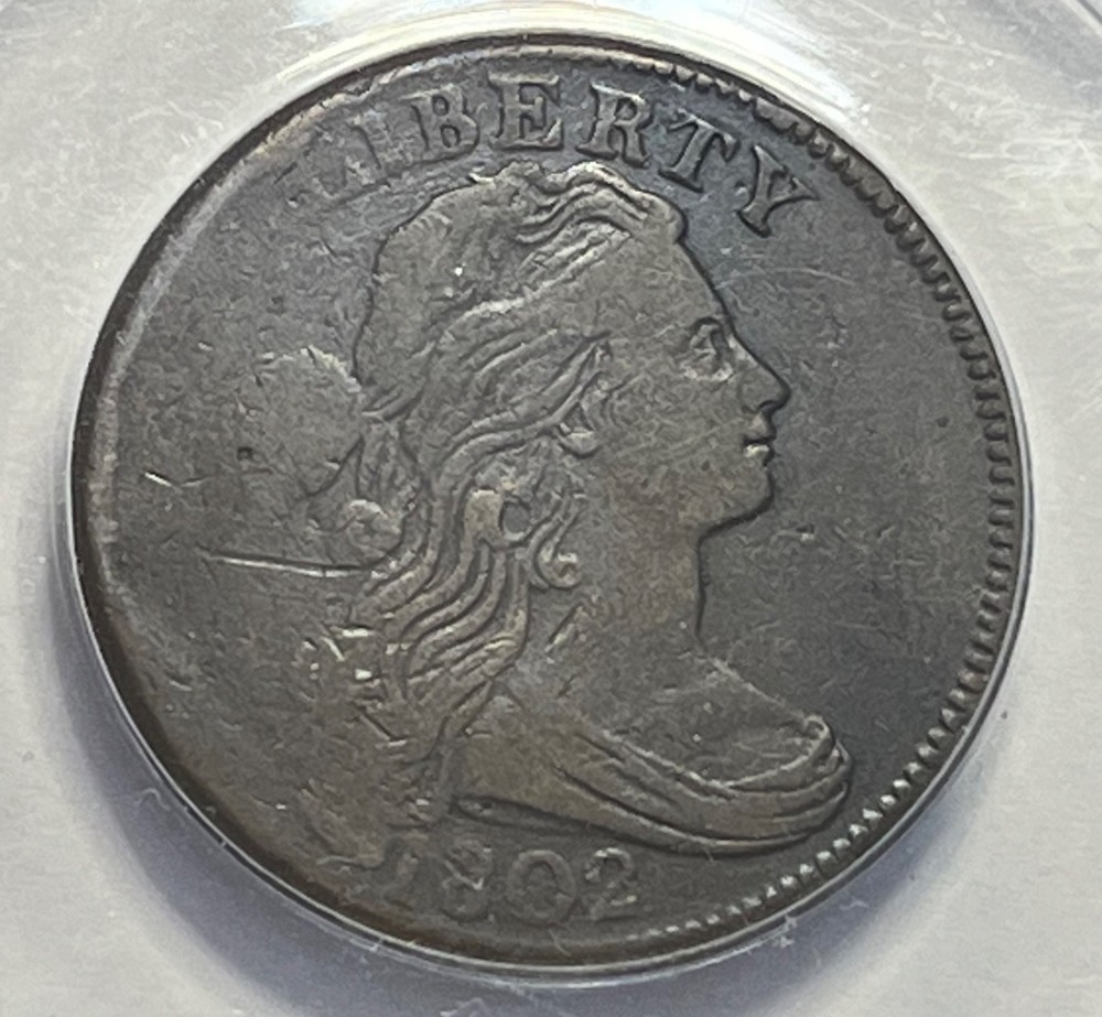 1802 Draped Bust Large Cent - Nice Copper 1C; ANACS VF-20