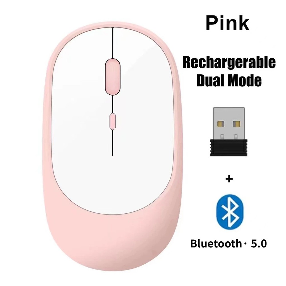 Dual Mode Color Splicing 2.4G Wireless Bluetooth Laptop Mouse...