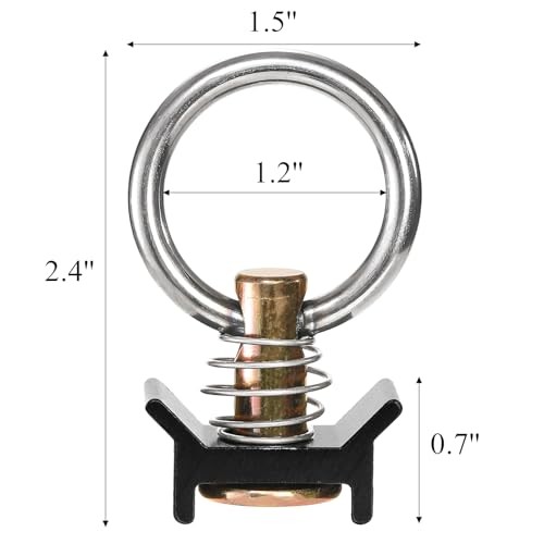 12 Pack Single Stud Fitting for L Track, L Track Tie Down O Ring, L Track
