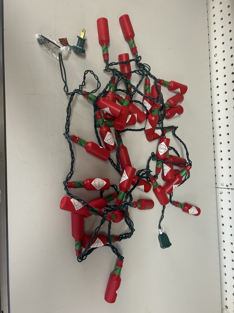35 Vtg TABASCO BOTTLES Blow Mold Plastic String Lights