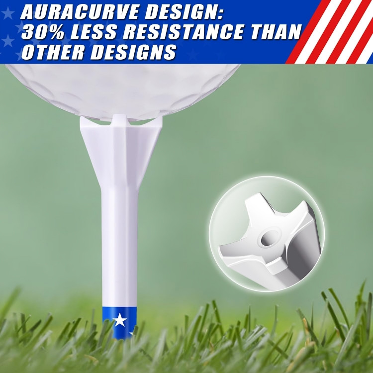 30 Pack Premium 3 1/4'' Plastic Golf Tees Alignment Marking Storage Box