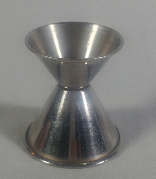 4 Piece Cocktail Mixing Shaker Kit 2- Stainless Shakers, Strainer, Double Jigger