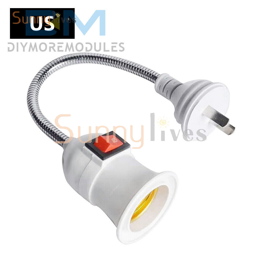 E27 LED Light Bulb Lamp Holder Flexible Extension Adapter Socket with Switch