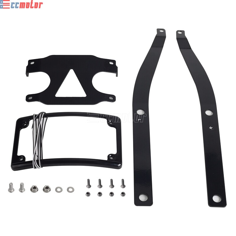 Relocation Number Plate Bracket W/ LED Frame For Harley Fat Bob FXFBS FXFB 18-24