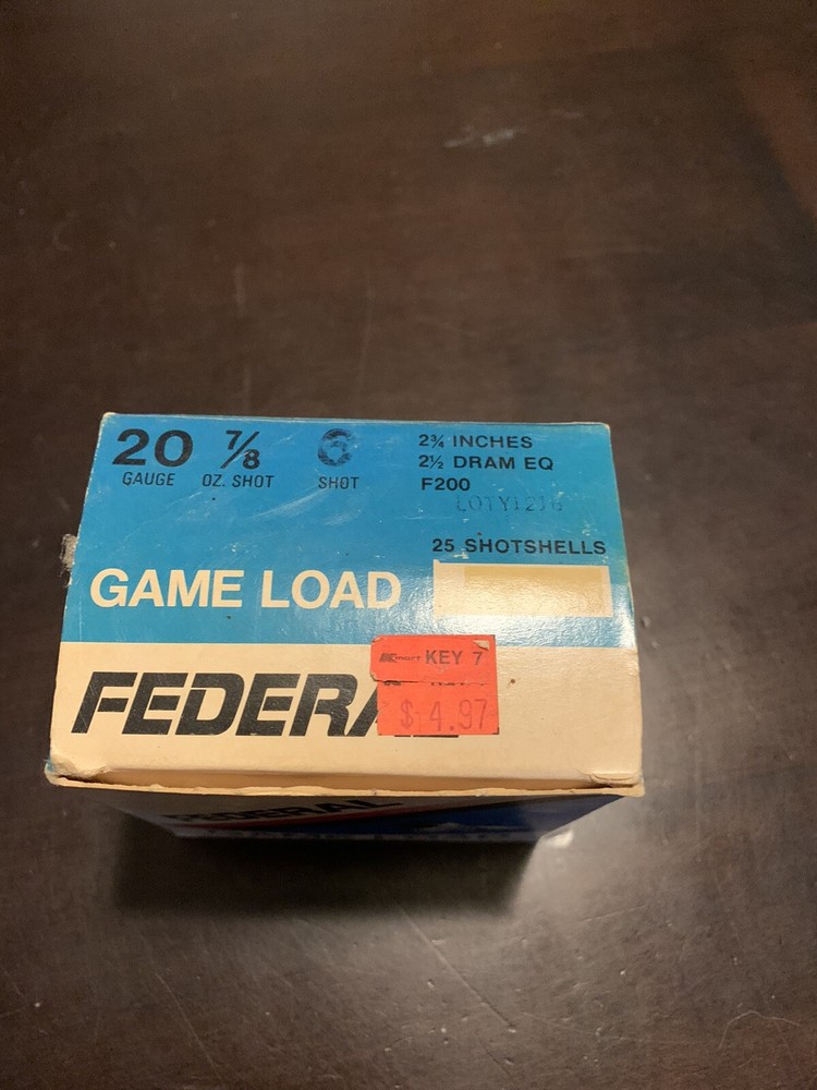 Federal 20 Gauge, Game Load -Empty Box