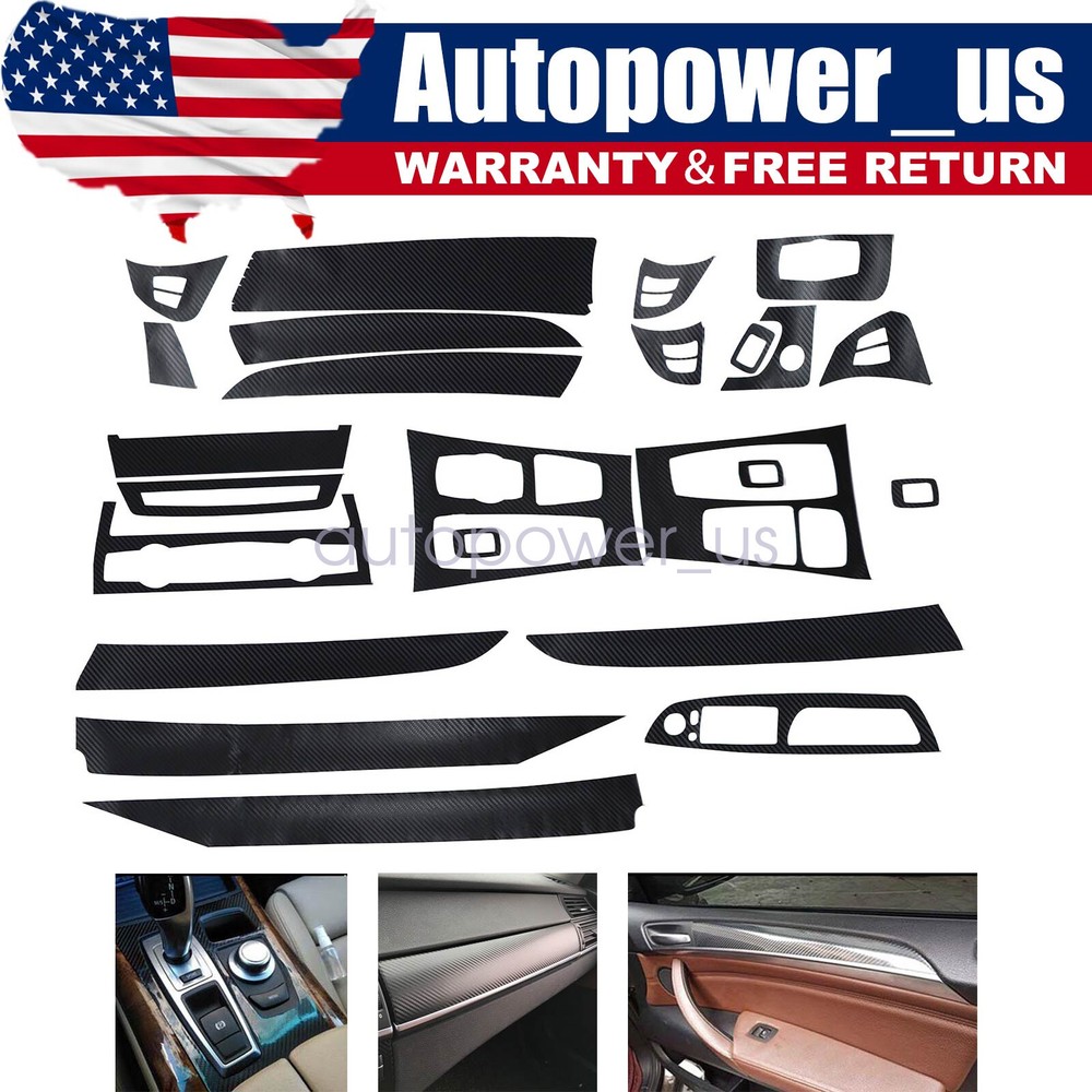 For 2008-2014 BMW X5 E70 X6 E71 3D Carbon Fiber Pattern Interior DIY Trim Decals