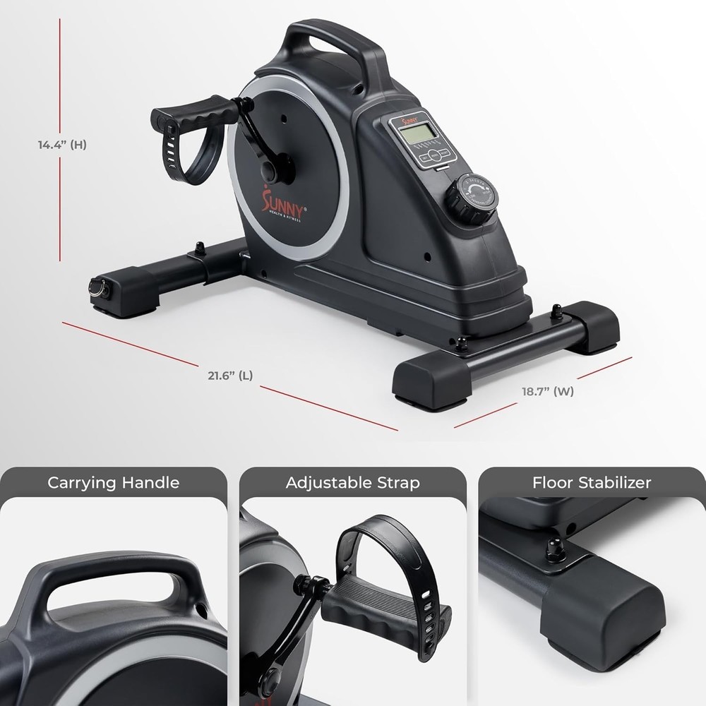 Dual Function Under-Desk Bike Trainer Mini Exercise Machine Senior Training