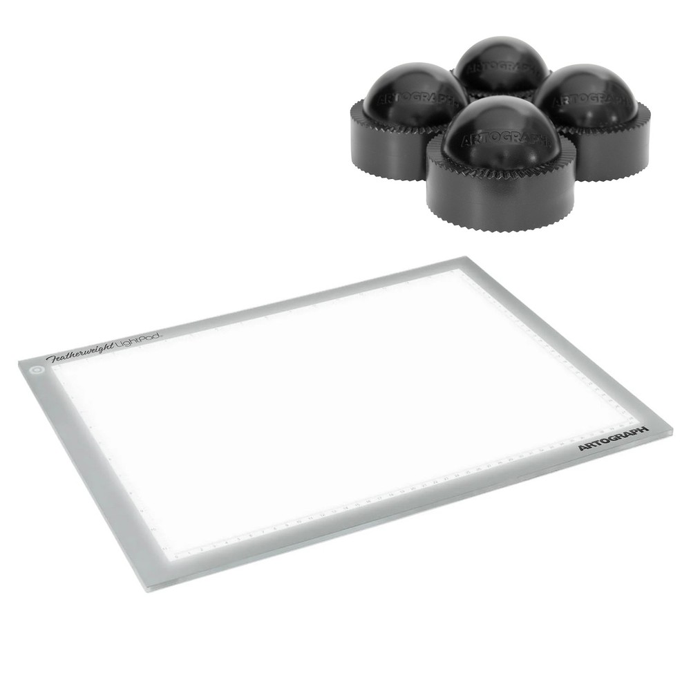 Artograph Featherweight 12x17" Dimmable Slim Lightpad + PadPucks Stackable Stand