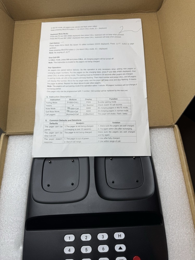 AGJ Restaurant Pager System Wireless Calling System w/ 20 Pagers Beeper Buzzer