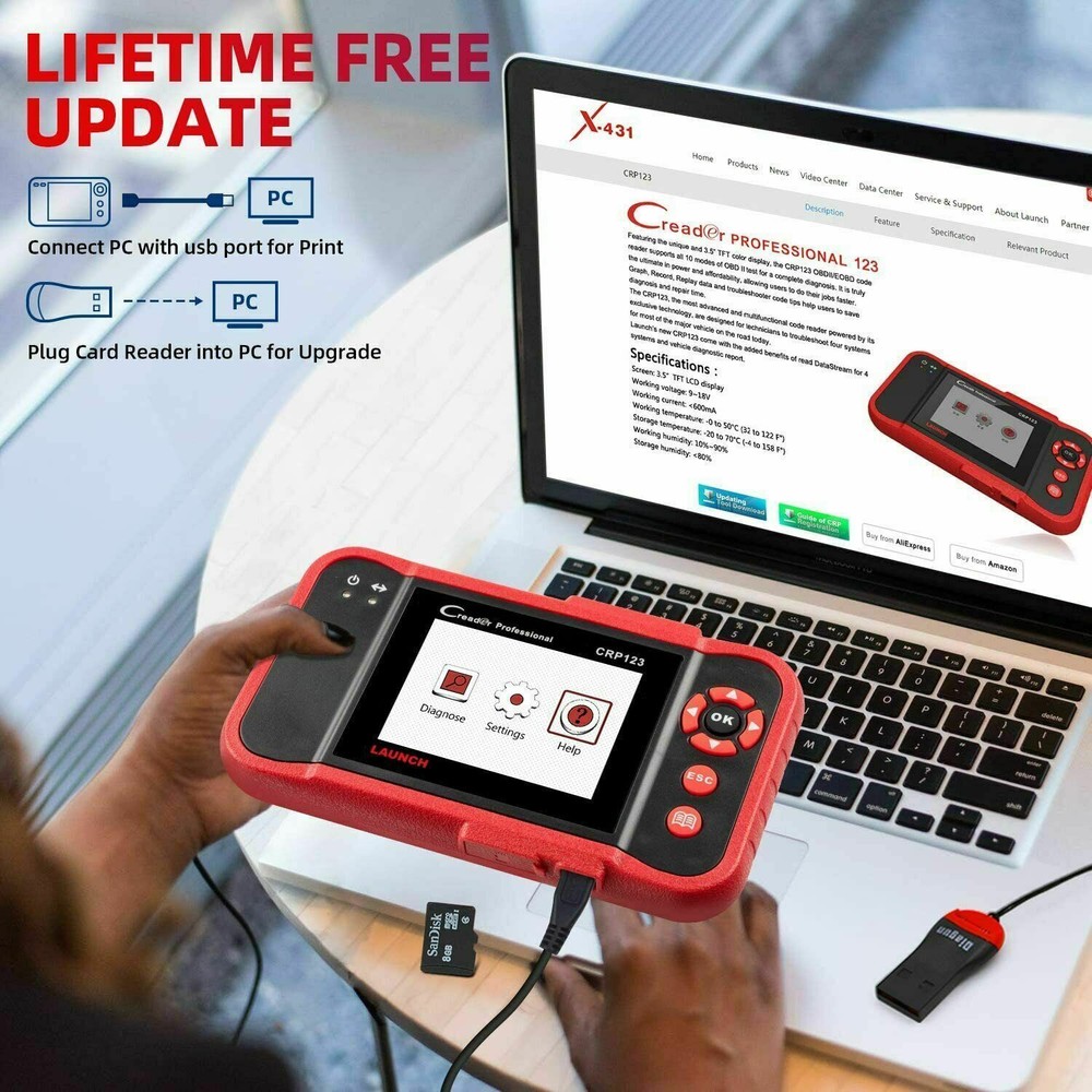 Check Engine OBD2 Scanner Transmission ABS SRS Code Reader Diagnostic Scan Tool