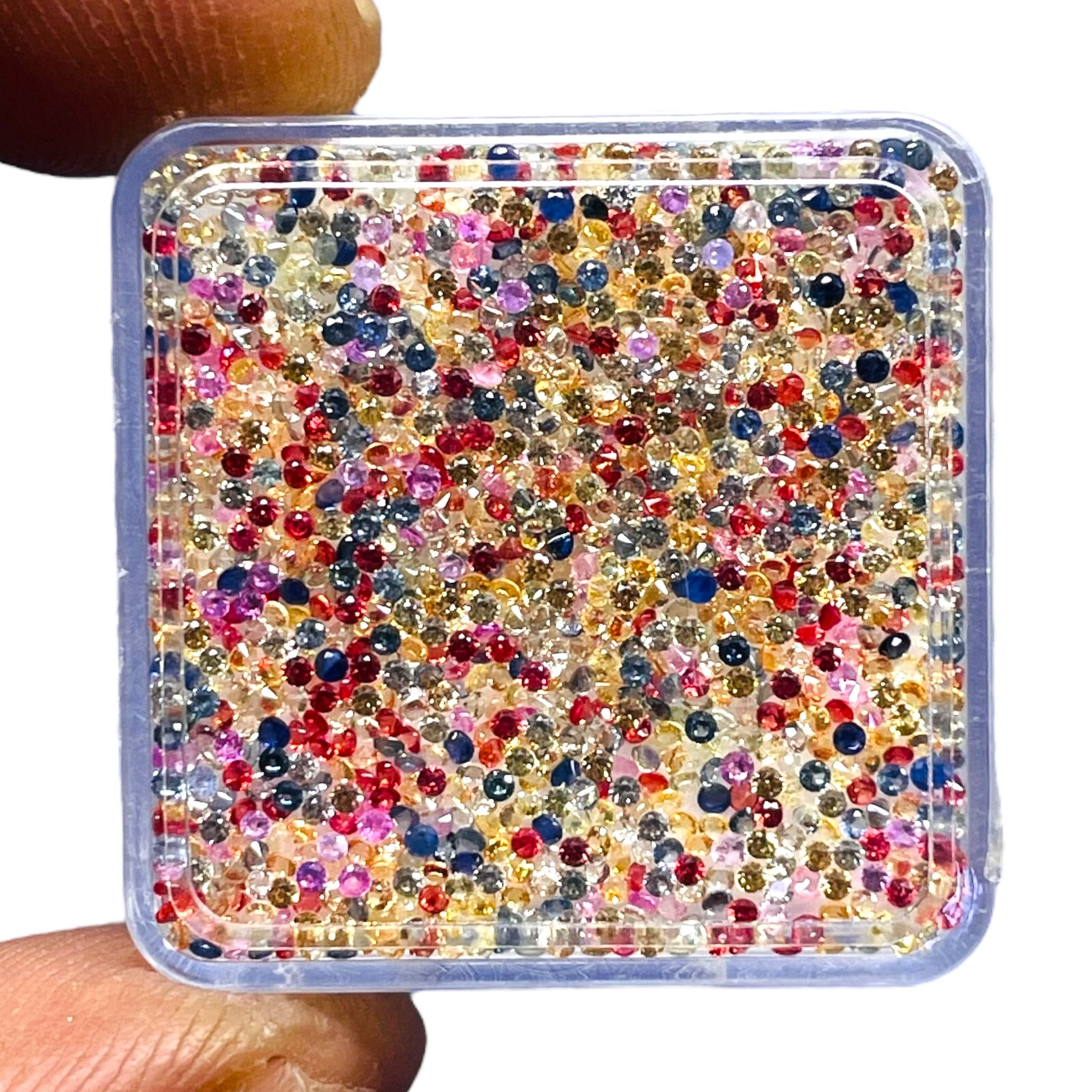 100 Pcs Natural Multi Sapphire 1mm Round Diamond Cut Dazzling Loose Gemstone Lot
