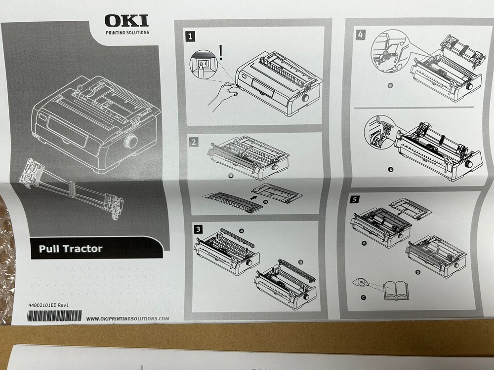 Oki 44754001 Push/Pull Tractor Microline 621 / 691 ML621 ML691 Printers Okidata