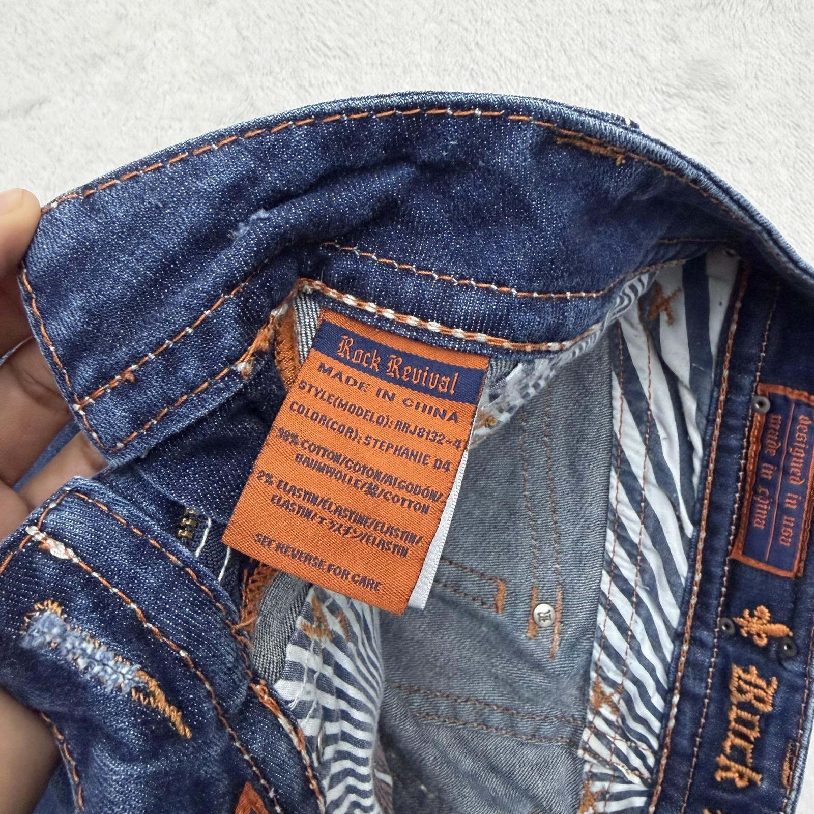 Rock Revival Stephanie Boot Jeans Womens 30x34 Bootcut Embroidered Pockets Denim