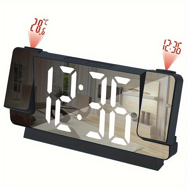 Double Projection Alarm Clock Digital Clock Projector Temperature Display Snooze