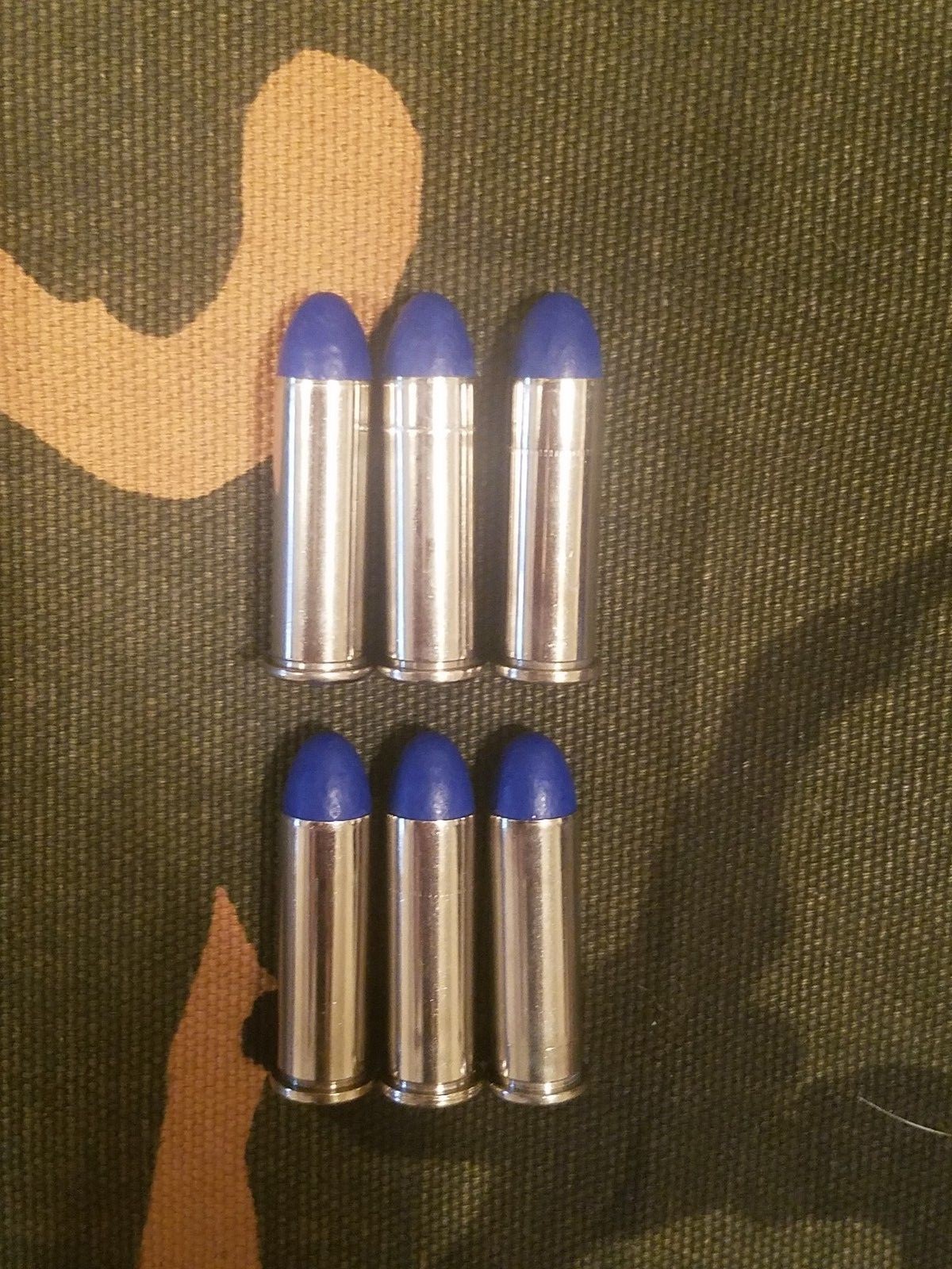 38 SPECIAL SNAP CAPS SET OF 6, BLUE AND NICKEL, REAL 125gr WEIGHT!!!