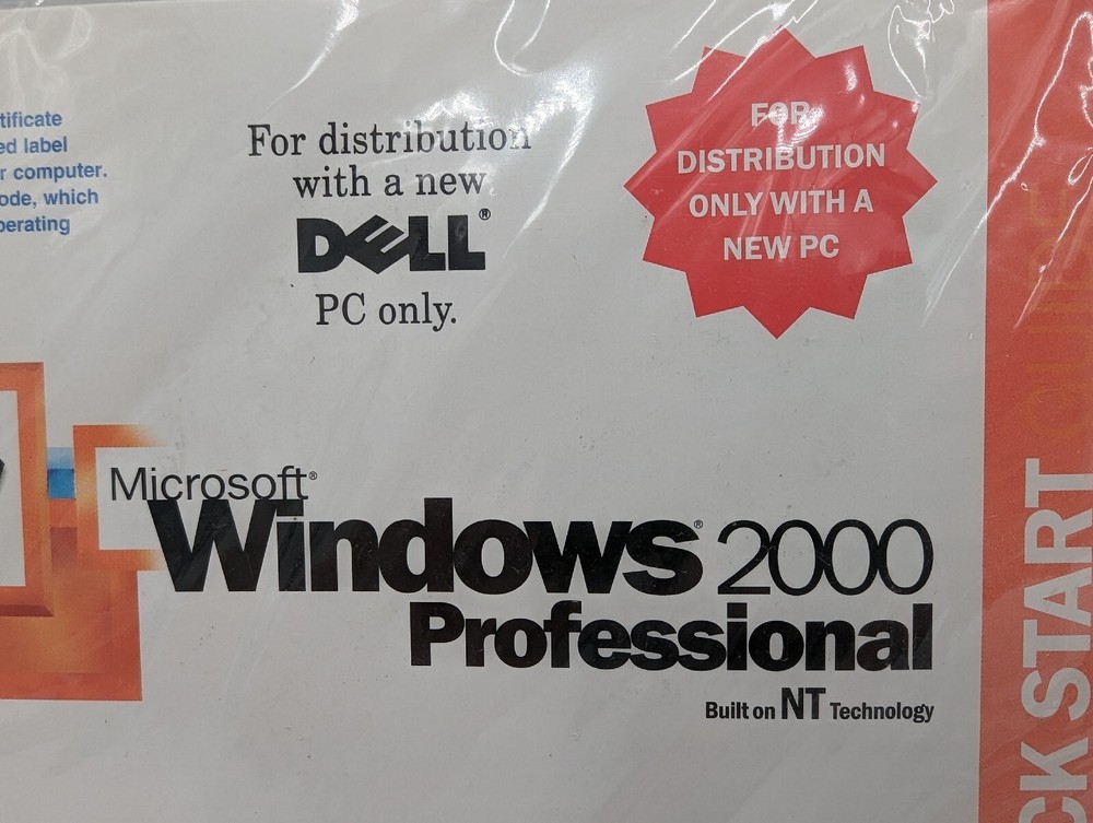 Dell Microsoft Windows 2000 Professional Reinstallation CD W2K+SP1 in Packaging