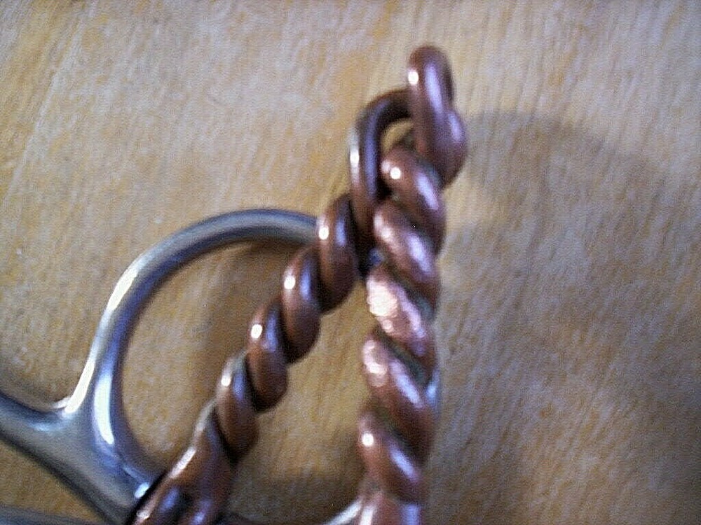 Used Stainless Full Cheek Copper Twisted Wire Snaffle Bit 5" Mouth