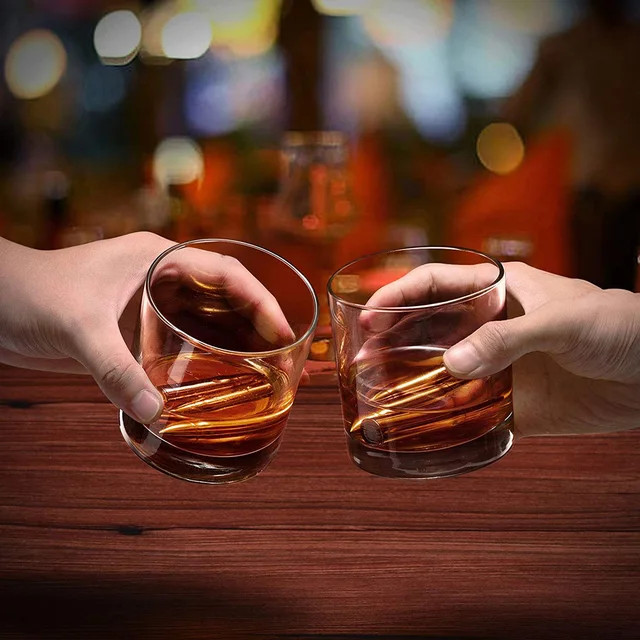 Bullet Whiskey Ice Stones Gift Set-6 Pcs Stainless Steel Whiskey Ice Cubes