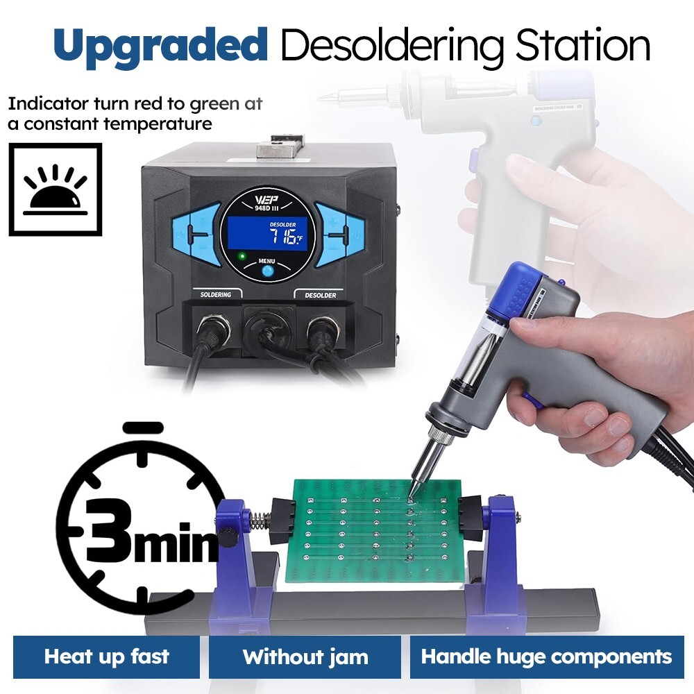 WEP 948D-III 110W Desoldering Station Soldering Iron Kit Suction Tin Gun Tool