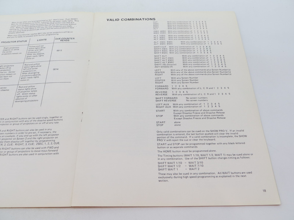 ShowPro V Version B Multi-Image AV Computer Operator's Manual vintage reference