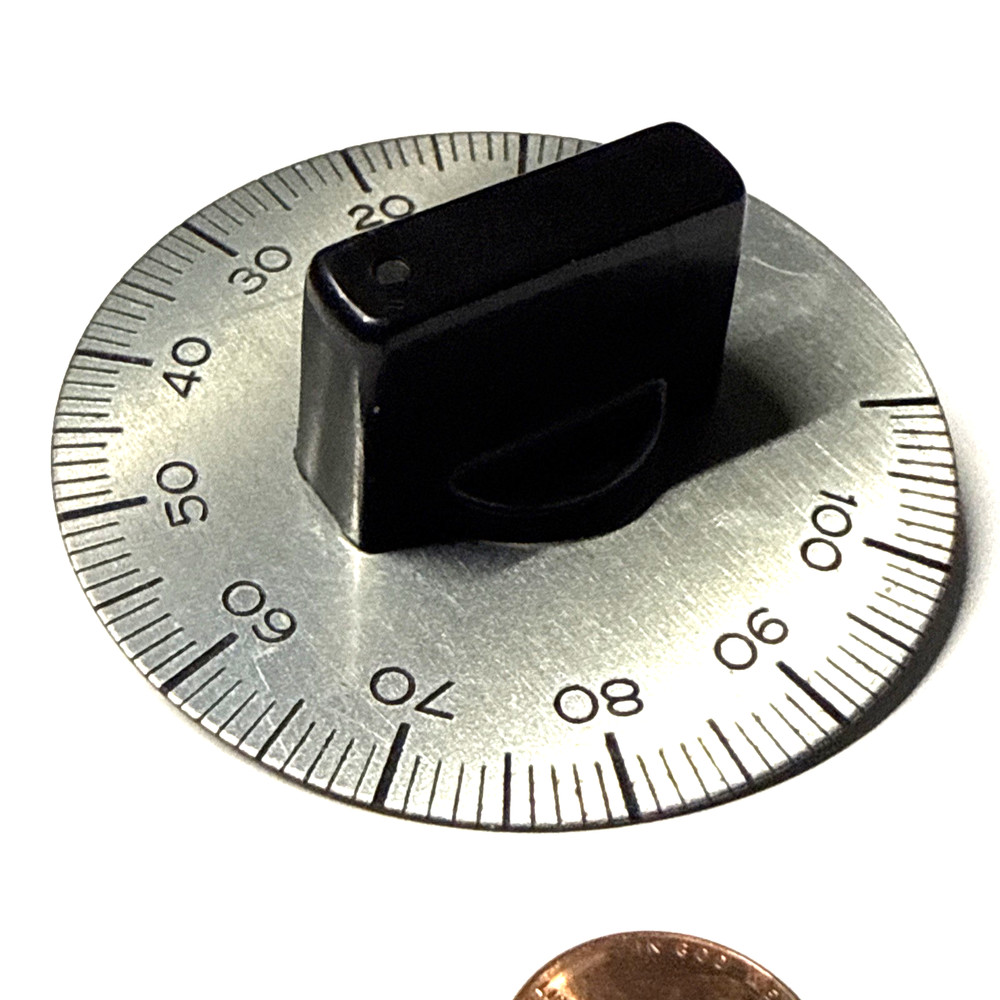 one  black  knob with dial  OD =65 mm for 6 mm shaft