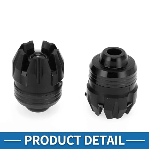 Motorcycle Frame Sliders Front Fork Falling Protection Wheel Crash Black