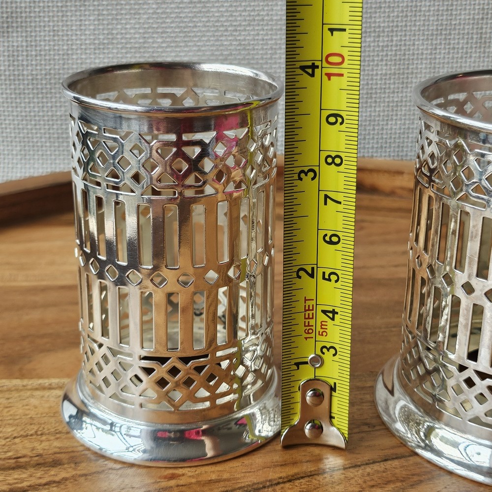 Bernard Rice's Sons Inc. Silver Plate Candle Holder Set 4" & 4.5" Tall