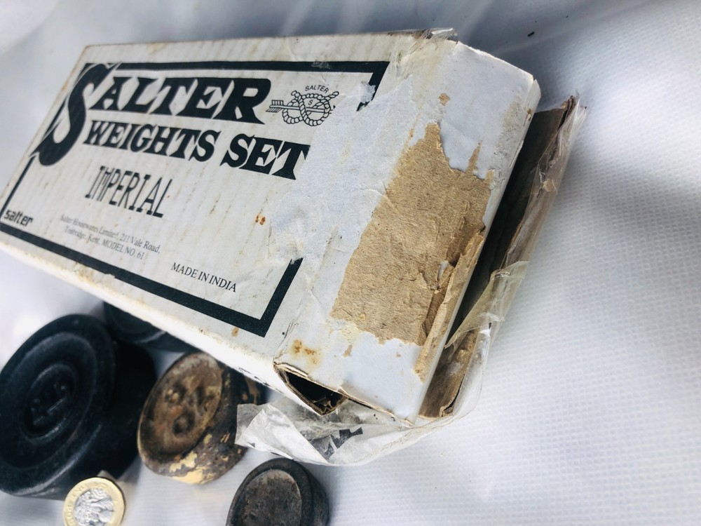 Metal Salter Kitchen Scale Weights Large Random Bundle Boxed Vintage ra