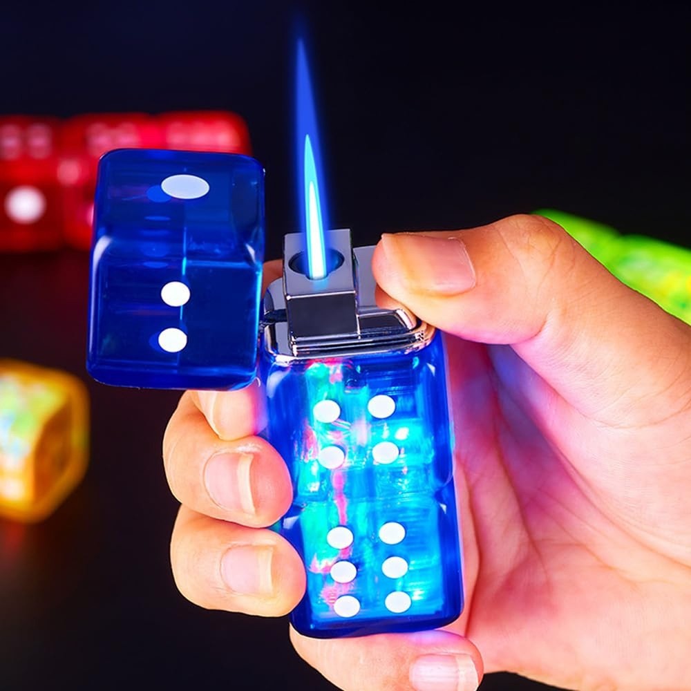 2PACK Red Blue Windproof Flame Adjustable Lighter,Cool,Jet Torch Flame Lighte...