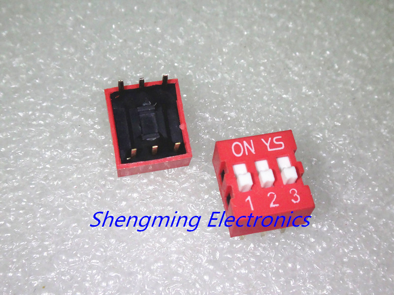 10PCS Slide Type Switch Module 3-Bit 2.54mm 3 Position Way DIP-6 Red Pitch