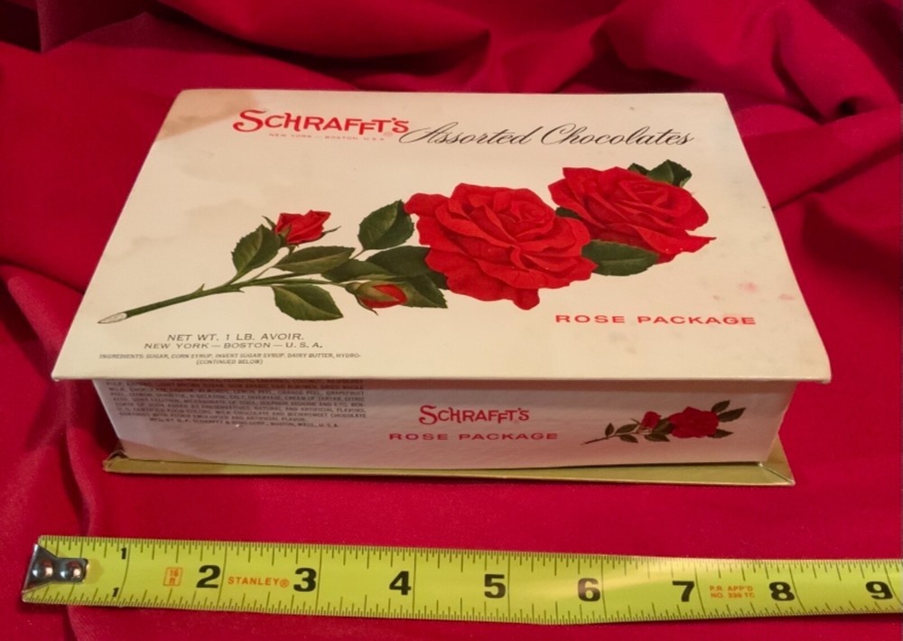 Schrafft’s,Rose Package,Candy Box,Chocolate Box,Container,USA,Assorted Candy Box
