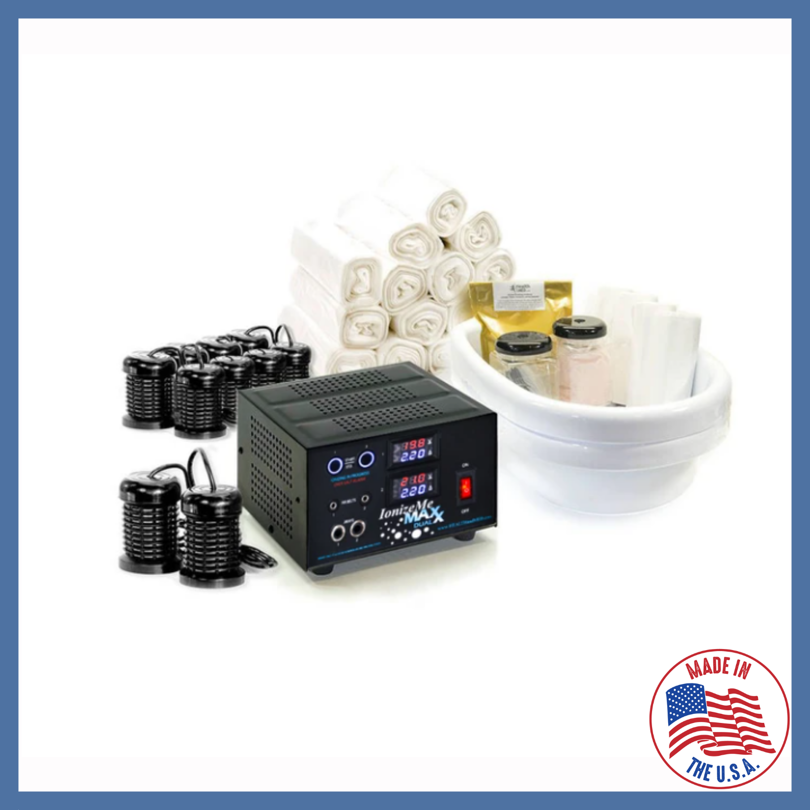 IonizeMe Maxx Dual Powerful 20V Ionic Foot Bath Spa Detox Machine Made in USA