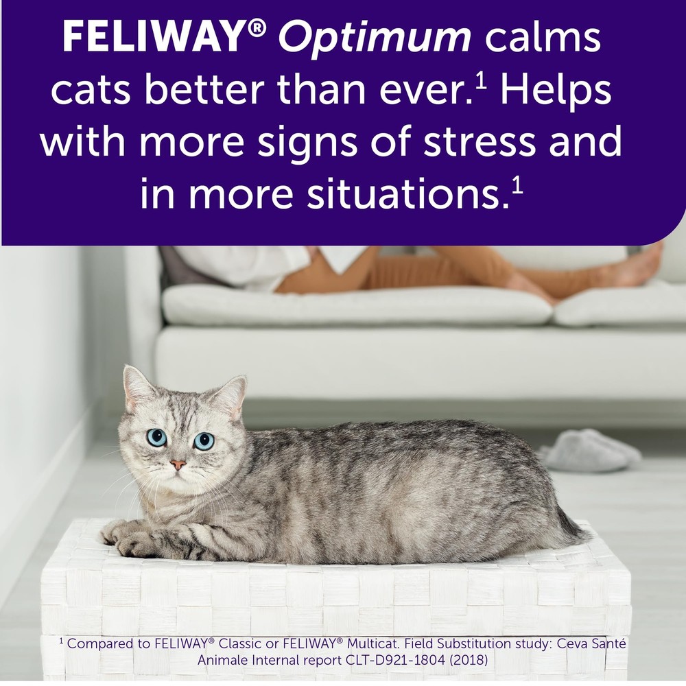 FELIWAY® Optimum 30 Day Cat Calming Plug In Pheromone Diffuser Starter Kit, 4