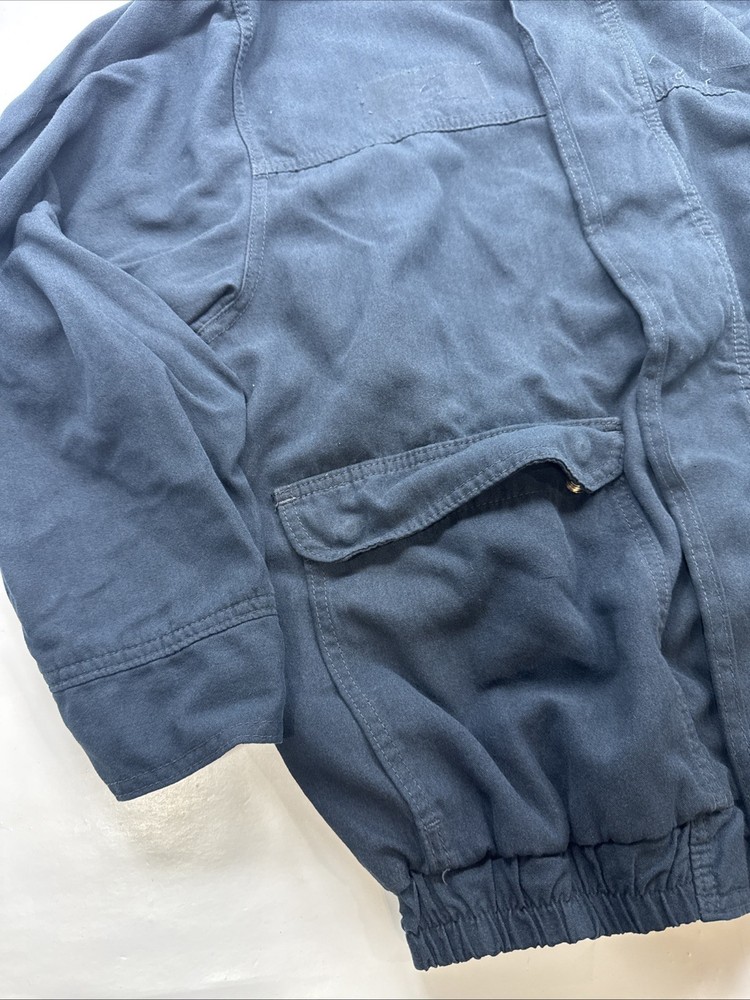 Size LARGE Men’s Bulwark FR Jacket Fire Flame Resistant Work Jacket Navy Blue
