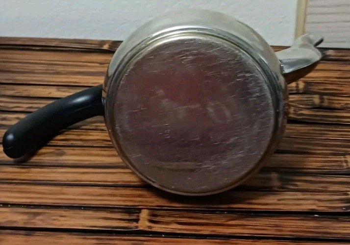 Vtg Silver Coffee Pot With Lid Java Starbucks Brew