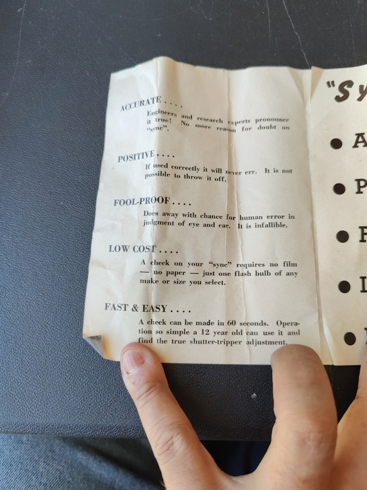 Vintage 1946 Al Norris Co Sync-Check Same As A Flash-O-Graph