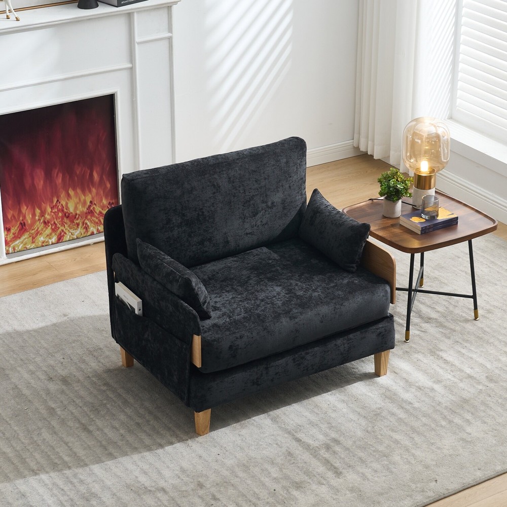 Convertible Sleeper Sofa Bed Multi-Functional Folding Recliner Chair w/ Pillow