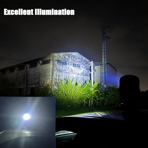 Remote LED Spot Lights for Trucks, Auto-Return 360 Rotating Search Light for