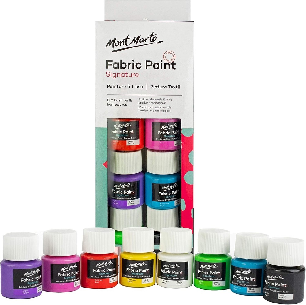 Fast-Drying Permanent Fabric Paint Set - 8 Colors for Multiple Surfaces