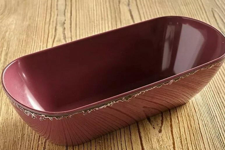 Melamine ~ Distressed ~ Rustic ~ Serving Bowl ~ Plum ~ 13.75" x 6.25"